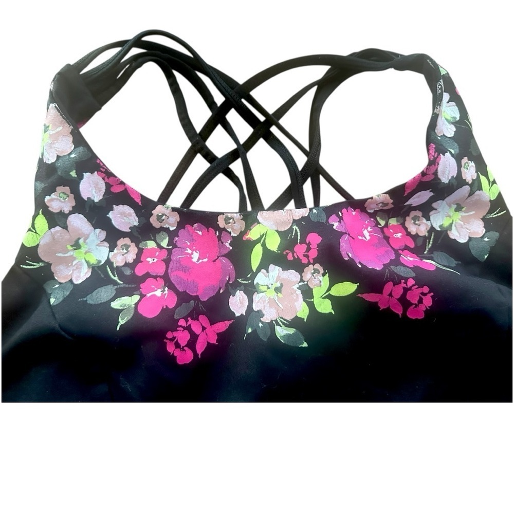 Torrid Active Floral Strappy Sports Bra Black Size 4 Plus Size Workout Bra - Picture 2 of 5
